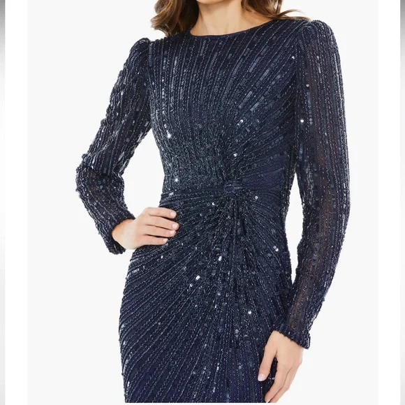 Mac Duggal 5641 - Long Sleeve Embellished Evening Dress size 2 NWT